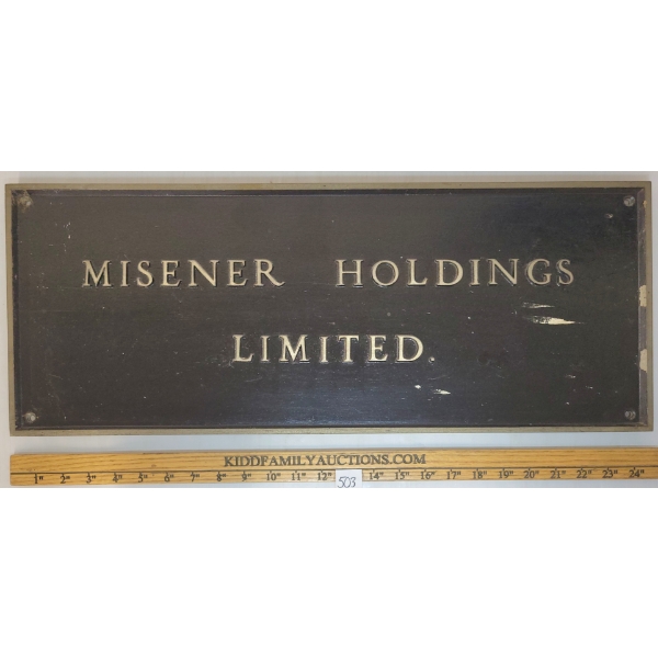 MISNER HOLDINGS LTD METAL BUILDER'S PLAQUE