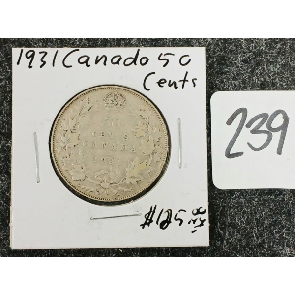 1931 CDN 50 CENT SILVER COIN