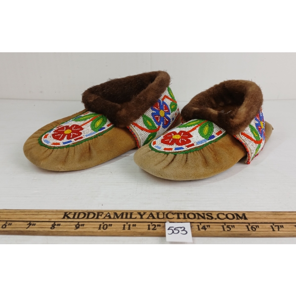 BEADED MOOSE HYDE MOCCASINS