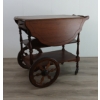 Image 3 : MID-CENTURY DROP LEAF TEA CART W/ GLASS TRAY