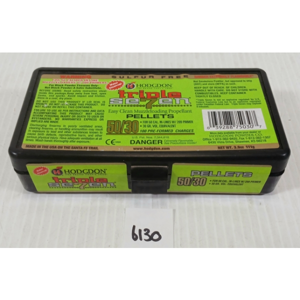PELLETS: 100X HODGDON TRIPLE SEVEN .50 - 30GR - PRE-FORMED PELLETS