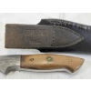 Image 4 : SCHRADE (?) DAMASCUS HUNTING KNIFE W/ SHEATH