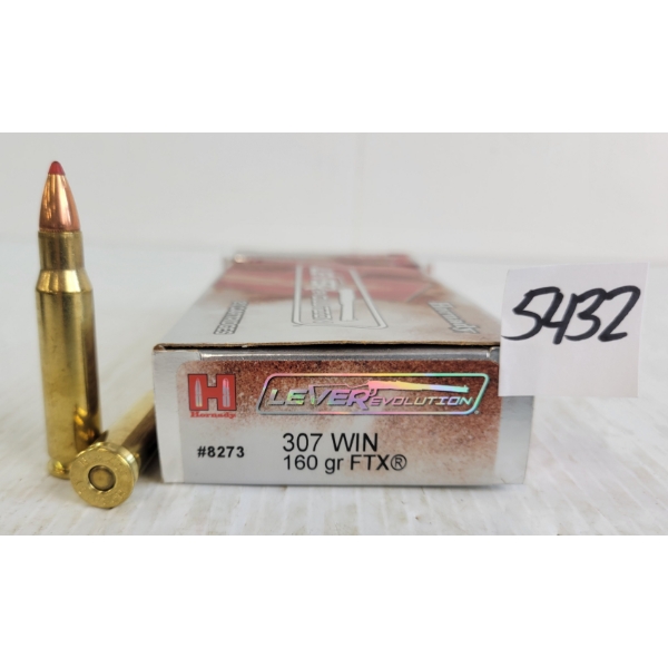 AMMO: 20X HORNADY .307WIN - 160GR - FTX