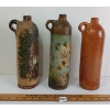 Image 4 : LOT OF 3 - GERMAN CERAMIC GLAZED PAINTED SELTZER JUGS