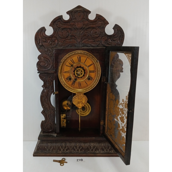 1913 WATERBURY "IOWA" GINGERBREAD SHELF CLOCK