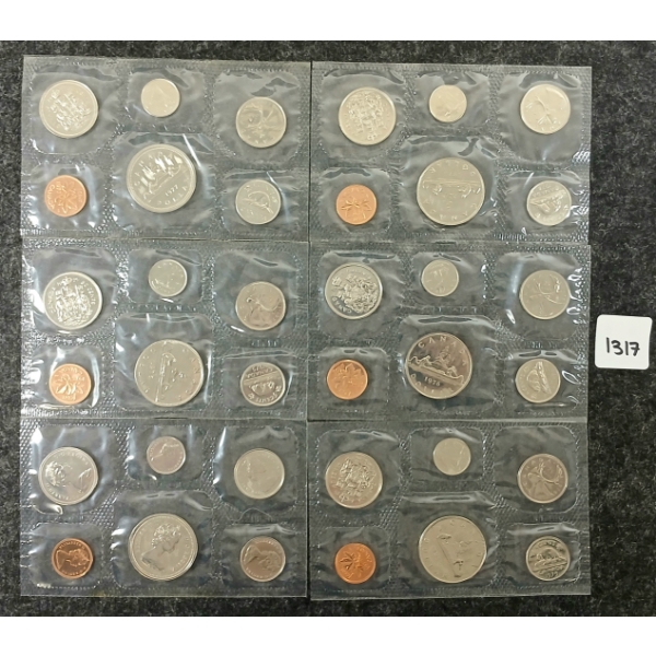 LOT OF 6 - 1974-1978 CDN UNCIRCULATED PROOF SETS