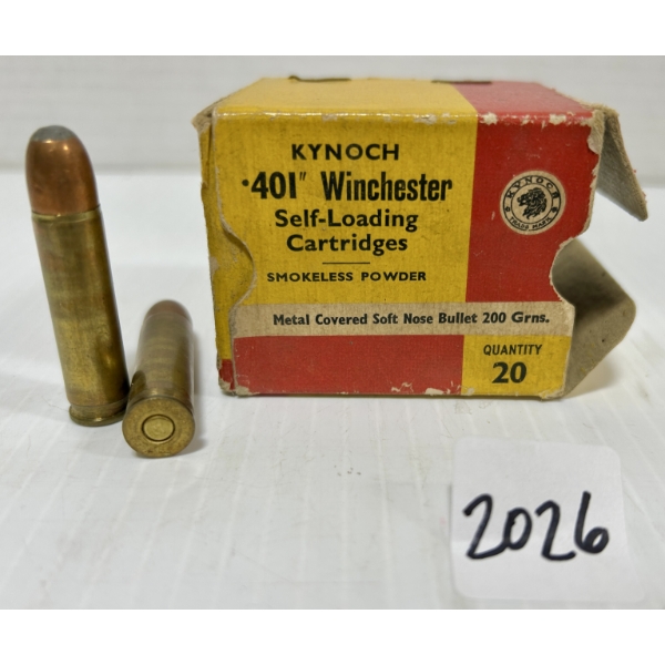AMMO: 20X KYNOCH .401 WSL - 200 GR SP