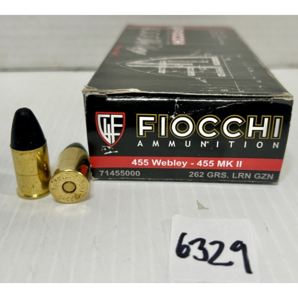 AMMO: 50X FIOCCHI .455 WEBLEY - 262 GR LRN
