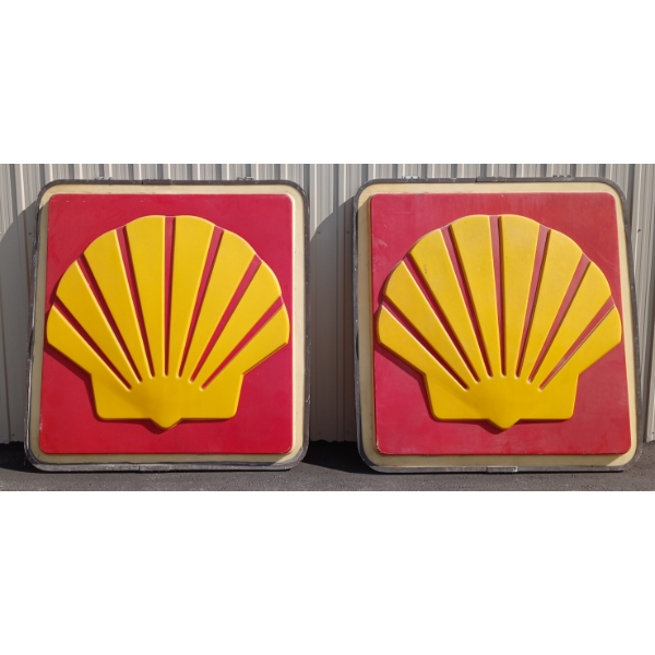 SHELL FUEL - DOUBLE SIDED MOLDED PLASTIC SERVICE STATION SIGN