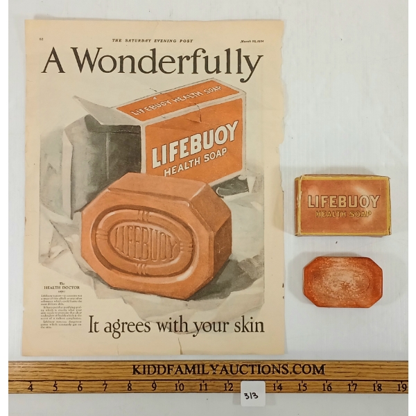 LOT OF 2 - LIFEBUOY HEALTH SOAP & 1924 ADVERTISEMENT