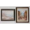 LOT OF 2 - EUROPEAN TOWN & LAKEFRONT SCENES - FRAMED OIL ON CANVAS