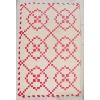 Image 1 : IRISH CHAIN PATTERN COTTON QUILT W/ PRAIRIE POINTS BORDER