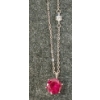 Image 4 : LOT OF 2 - STERLING SILVER & LAB-CREATED RUBY STUD EARRINGS & NECKLACE