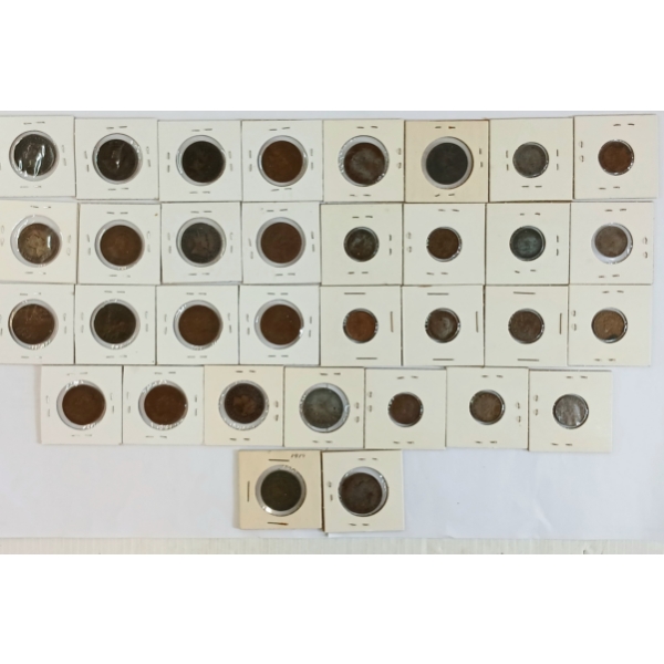 LOT OF 33 - 1887-1947 CDN CENT COINS