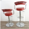 Image 5 : LOT OF 2 - RED FAUX LEATHER BAR STOOLS