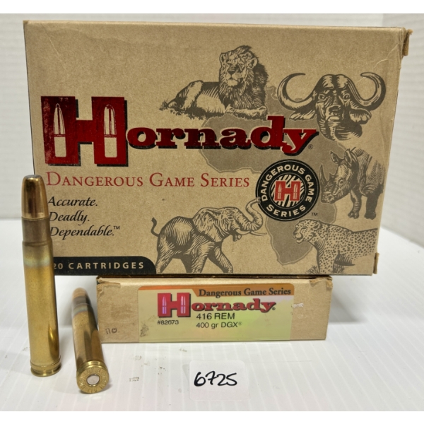 AMMO: 40X HORNADY .416 REM MAG - 400 GR SP