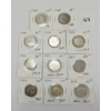 Image 1 : LOT OF 11 - CDN 25 CENT PCS - INCL 1920 & 1951 SILVER PCS 