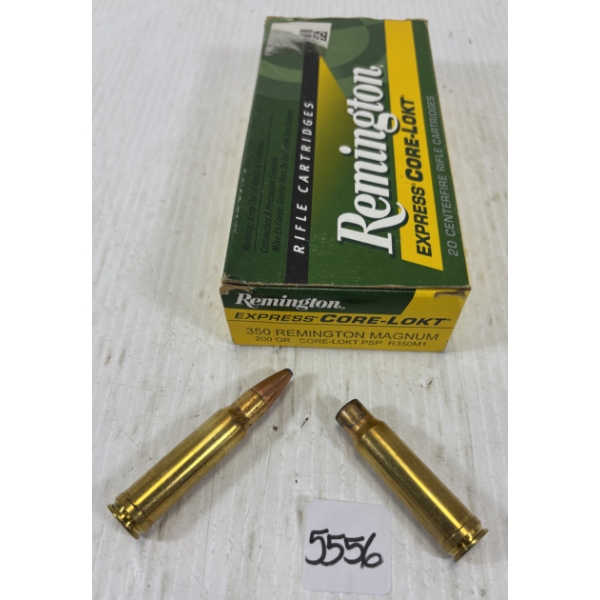 AMMO / BRASS: 5 X REMINGTON .350 REM MAG - 200 GR LIVE & 12 X BRASS