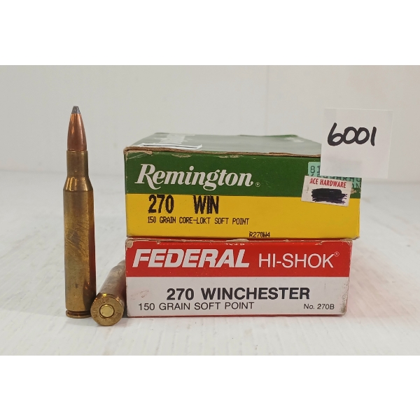 AMMO: 40X FEDERAL & REMINGTON .270 WIN - 150GR - SP