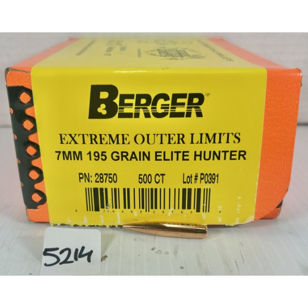 BULLETS: APPROX 425X BERGER 7MM 195GR. HP