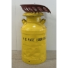 Image 4 : REPURPOSED MILK CAN W/ IMPLEMENT SEAT - WHITE ROSE FACE DECAL