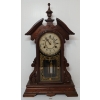 Image 1 : 1888 NEW HAVEN "DANUBE" WALNUT 8 DAY GINGERBREAD CLOCK