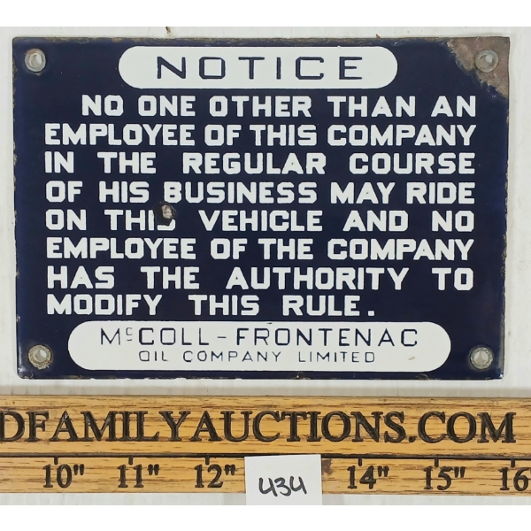 MCCOLL-FRONTENAC SSP NOTICE SIGN