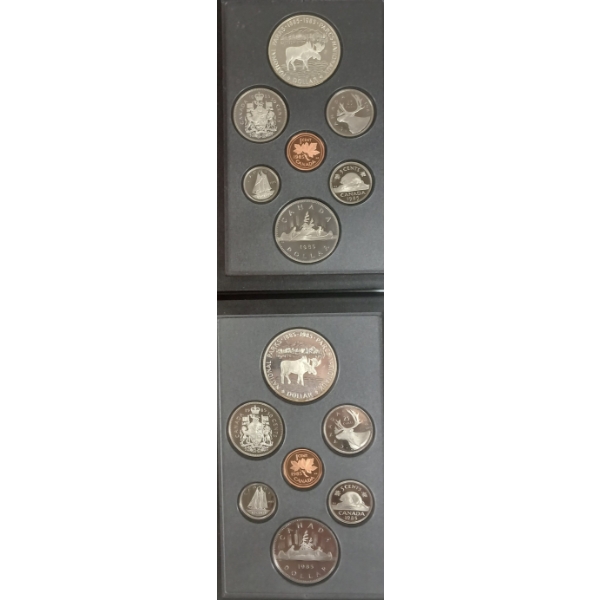 LOT OF 2 - 1985 RCM DOUBLE DOLLAR PROOF SETS