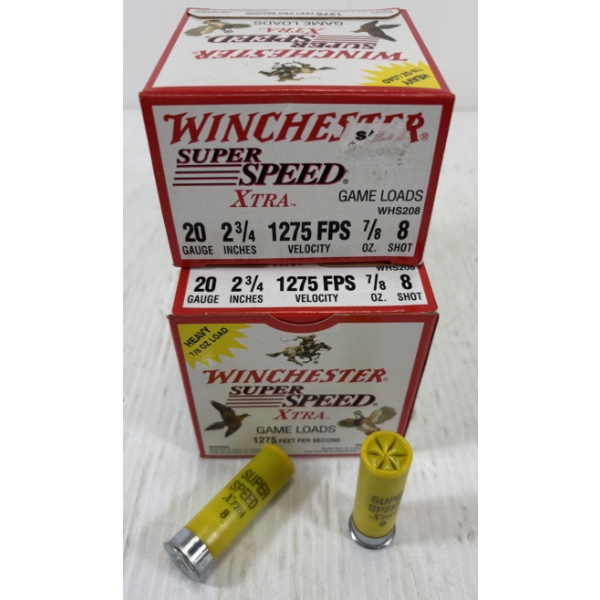 AMMO: 75 X WINCHESTER 20 GA 2 3/4 INCH NO 8