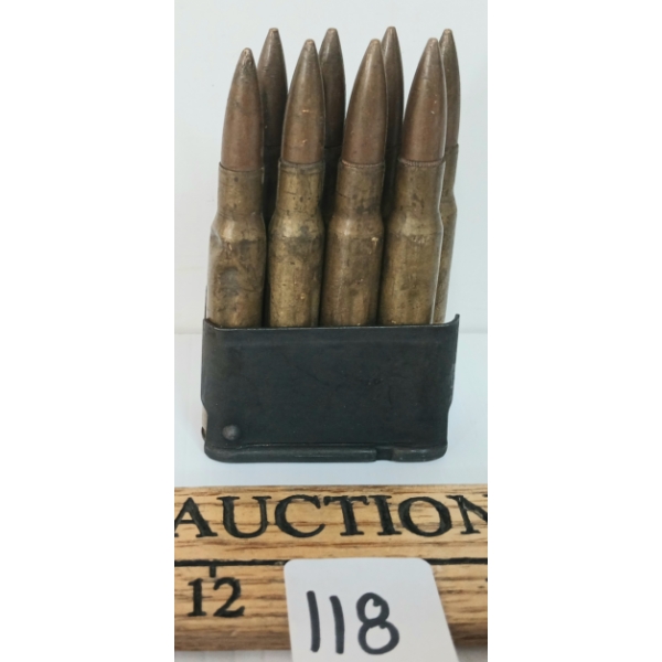WWII ORIGINAL M-1 GARAND CLIP W/ DUMMY RDS