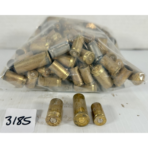 BRASS: APPROX 3 LBS MIXED .45 ACP, .44 REM MAG & 9 MM