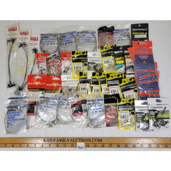 JOB LOT - FISHING ACCESS - INCL SPLIT RINGS & ROLLING SNAP, ETC