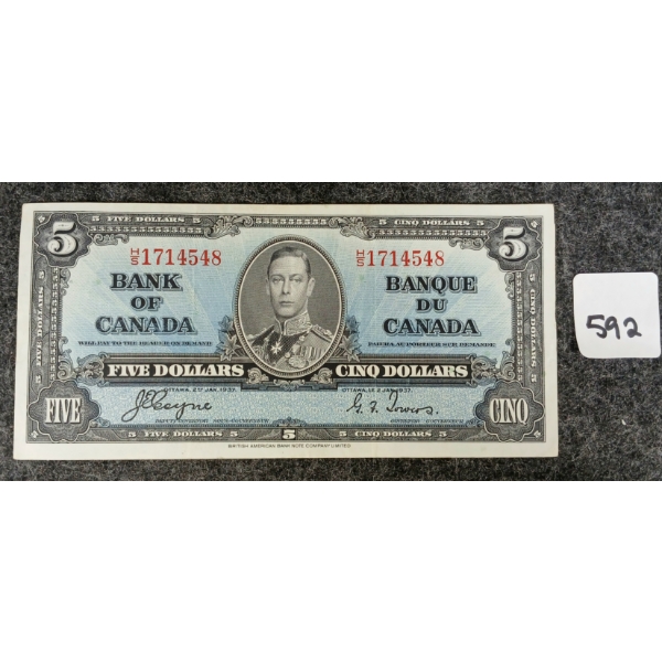 1937 CDN $5 BANKNOTE