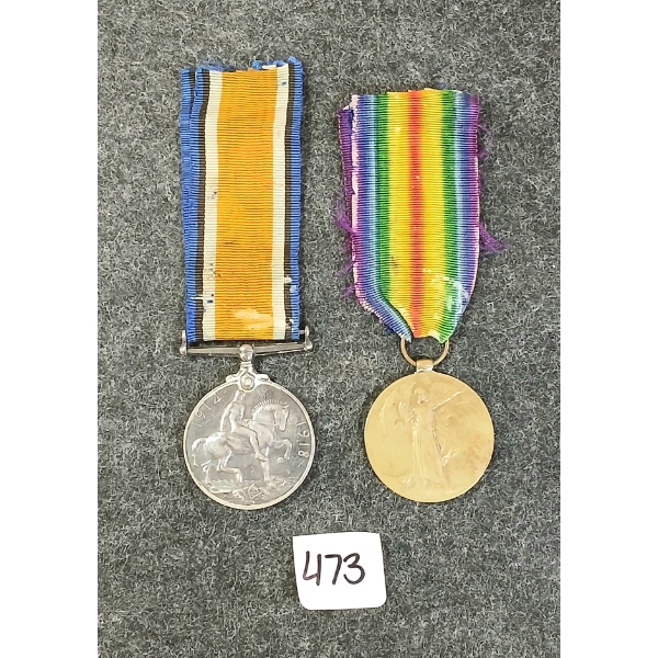 LOT OF 2 - WWI BRITISH MEDALS - 3161714 SPR. J. BERGERON C.E.