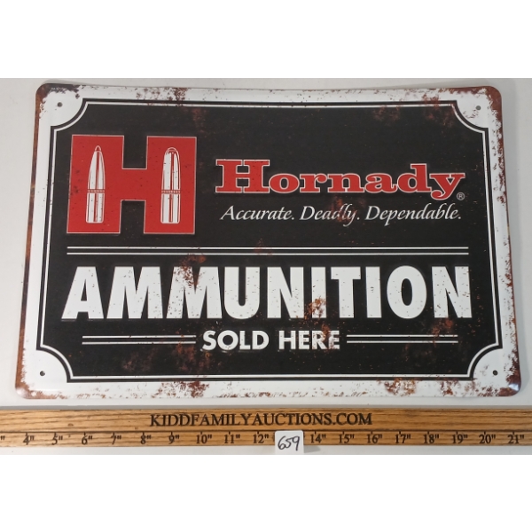 HORNADY AMMUNITION SOLD HERE - SST SIGN