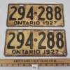 Image 1 : PAIR OF 1927 ONTARIO LICENCE PLATES
