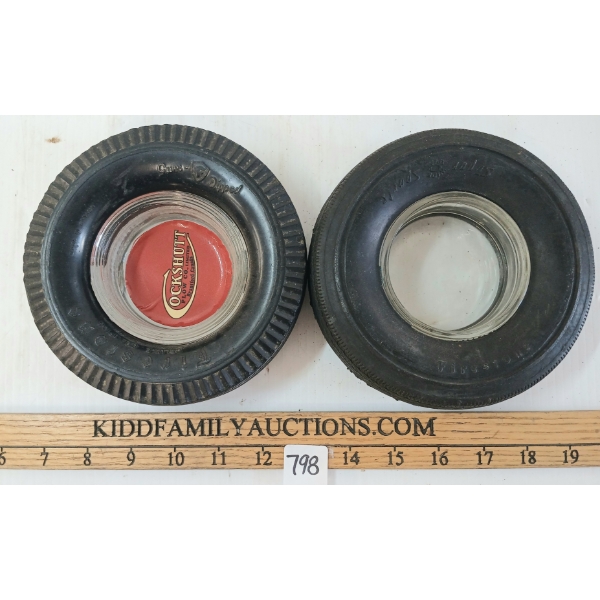 LOT OF 2 - FIRESTONE TIRE ASHTRAYS