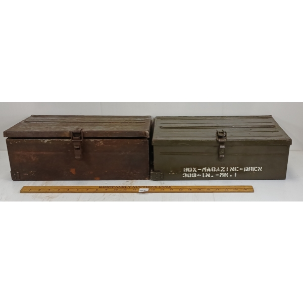LOT OF 2 - .303 BREN METAL BOXES