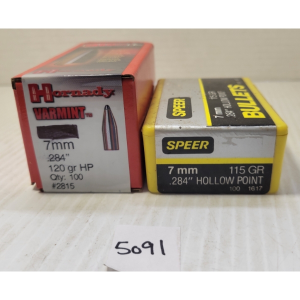 BULLETS: 200X HORNADY VARMINT & SPEER 7MM - 115 & 120GR - HP