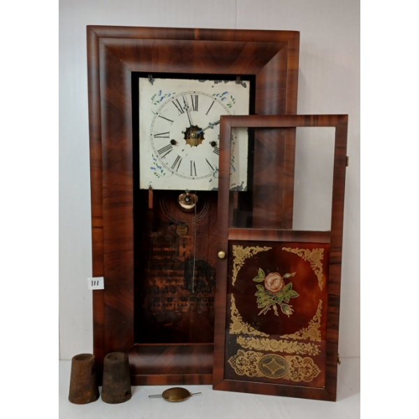 1855 E.N. WELCH DOUBLE "OG" WALL CLOCK