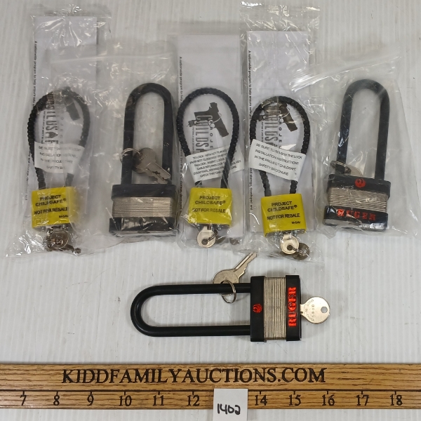 LOT OF 6 - GUN LOCKS - INCL RUGER