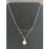 Image 1 : STERLING SILVER SIMULATED DIAMOND (CZ) TEARDROP NECKLACE 