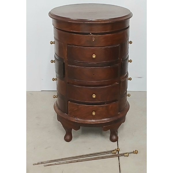 ANGLO-INDIAN SEWING / TEA LEAF TABLE W/ DISTINCT LOCKING MECHANISM
