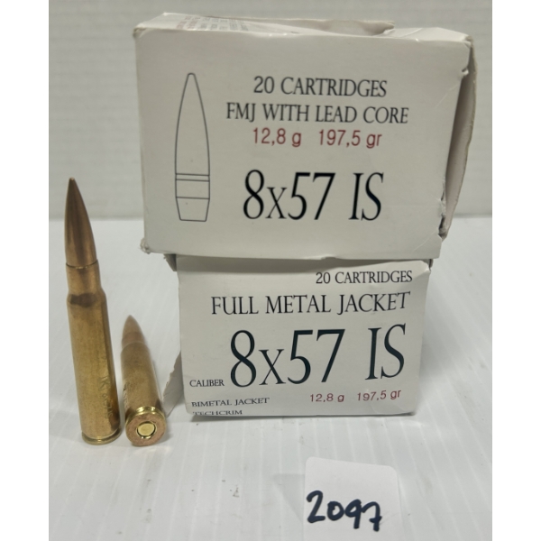 AMMO: 40X 8 MM MAUSER - 197.5 GR FMJ