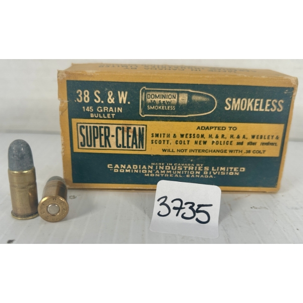 AMMO: 50X CIL .38 S&W - 145 GR LRN