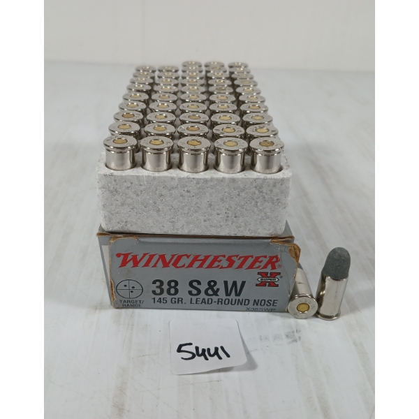AMMO: 50X WINCHESTER .38 S&W - 145GR - RN