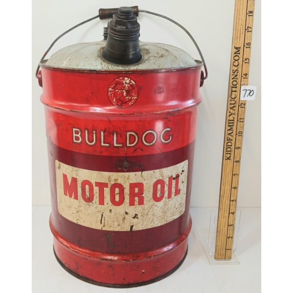 BULLDOG MOTOR OIL CAN - 5GAL