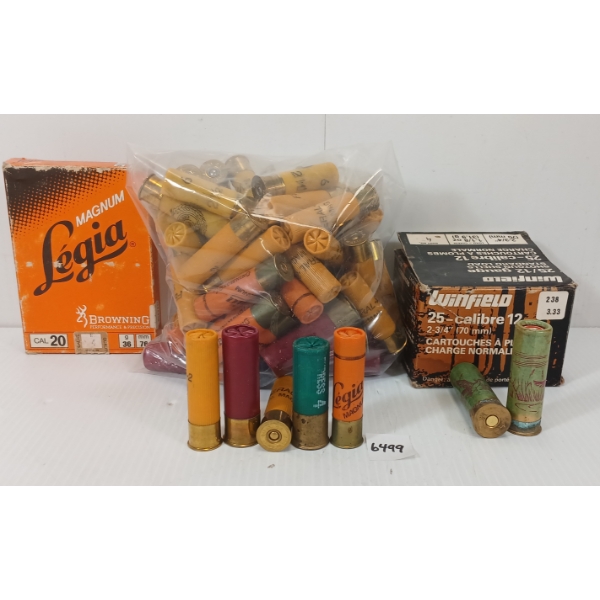 AMMO: 37X MIXED 12GA - 2 3/4 & 3IN - #4 & 6 SHOT / 70X MIXED 20GA - 2 3/4 & 3IN - #2 & 6 SHOT