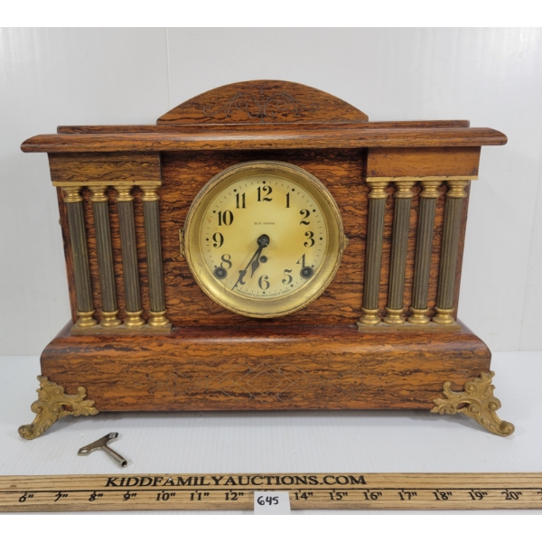 SETH THOMAS MANTEL CLOCK W/ KEY - WORKING CONDITION UNKNOWN