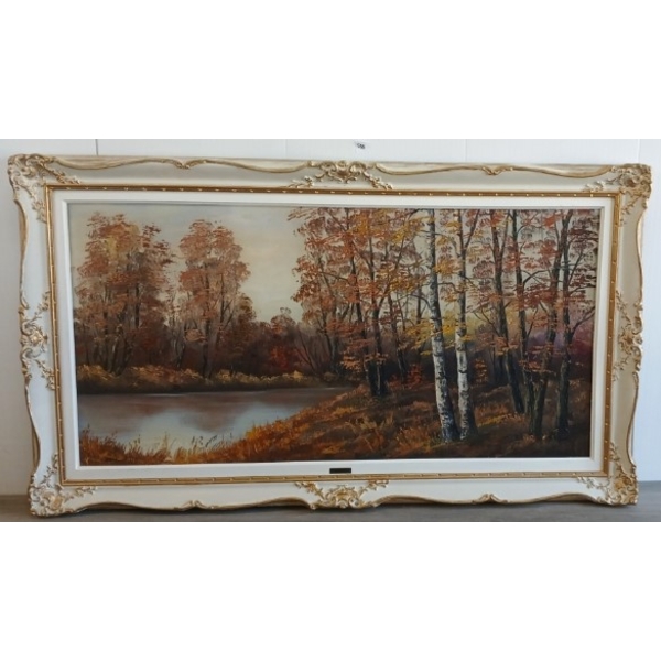 AUTUMN FOREST BY ROSE SCHUL(1922 - 2010) - FRAMED OIL ON CANVAS